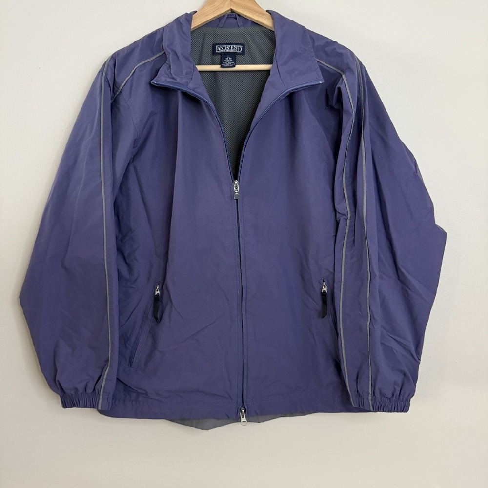 Lands End Women's Purple‎ Raincoat/Windbreaker Size Medium 10/12 Rain Hiking